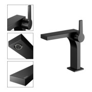 Keuco Mitigeur monocommande lavabo 150 Edition 11, bec 136 mm, sans garniture, noir mat