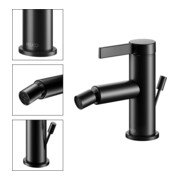 Keuco Mitigeur monocommande pour bidet IXMO 59509 avec tirette Pure, rosace droite/gauche noir-5