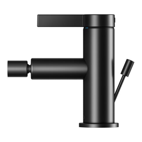 Keuco Mitigeur monocommande pour bidet IXMO 59509 avec tirette Pure, rosace droite/gauche noir