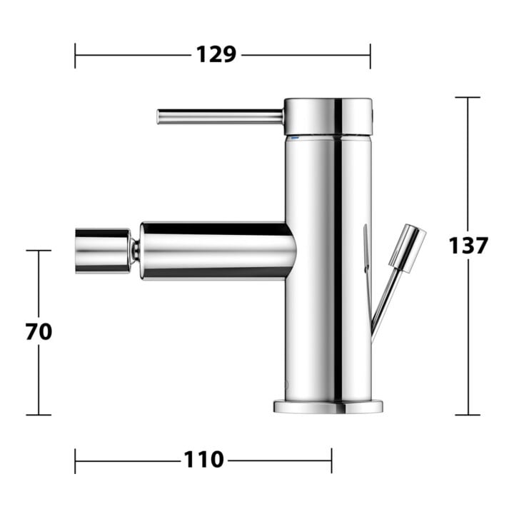 Keuco Mitigeur monocommande pour bidet IXMO 59509 avec vidage doux, rosace chromée droite/gauche