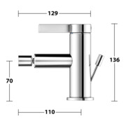 Keuco Mitigeur monocommande pour bidet IXMO 59509 avec vidage Pure, rosace droite/gauche chromée-2