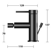 Keuco Mitigeur monocommande pour bidet IXMO 59509 avec vidage, soft, rosace droite/gauche noire-2