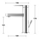 Keuco Mitigeur monocommande pour lavabo 100 IXMO 59502 avec tirette, chrome-4