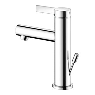 Keuco Mitigeur monocommande pour lavabo 100 IXMO 59502 avec tirette Pure, rosace droite/gauche chromée