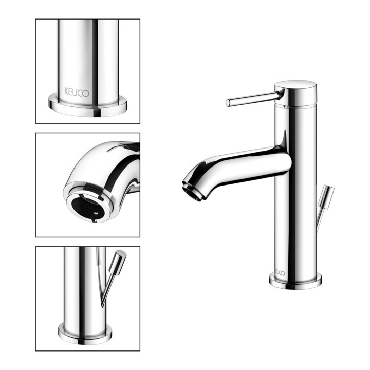Keuco Mitigeur monocommande pour lavabo 100 IXMO 59502 avec vidage, chromé