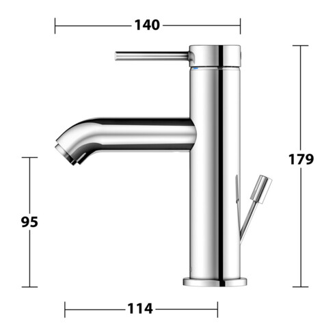 Keuco Mitigeur monocommande pour lavabo 100 IXMO 59502 avec vidage, chromé