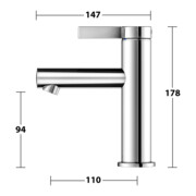 Keuco Mitigeur monocommande pour lavabo 100 IXMO 59502 Pure, rosace r/e chromé-5