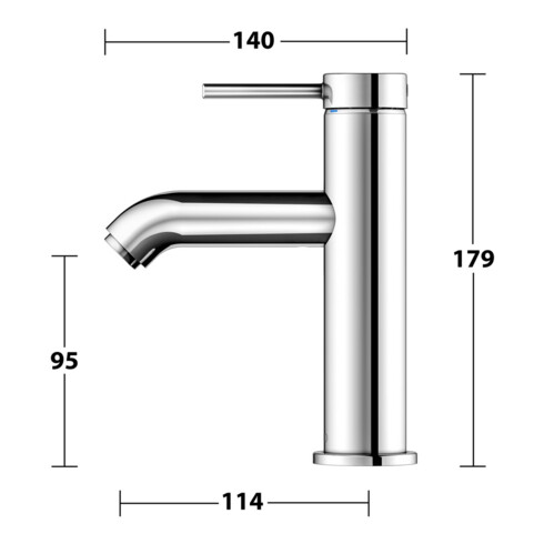 Keuco Mitigeur monocommande pour lavabo 100 IXMO 59502 sans vidage, rosace chromée droite/gauche