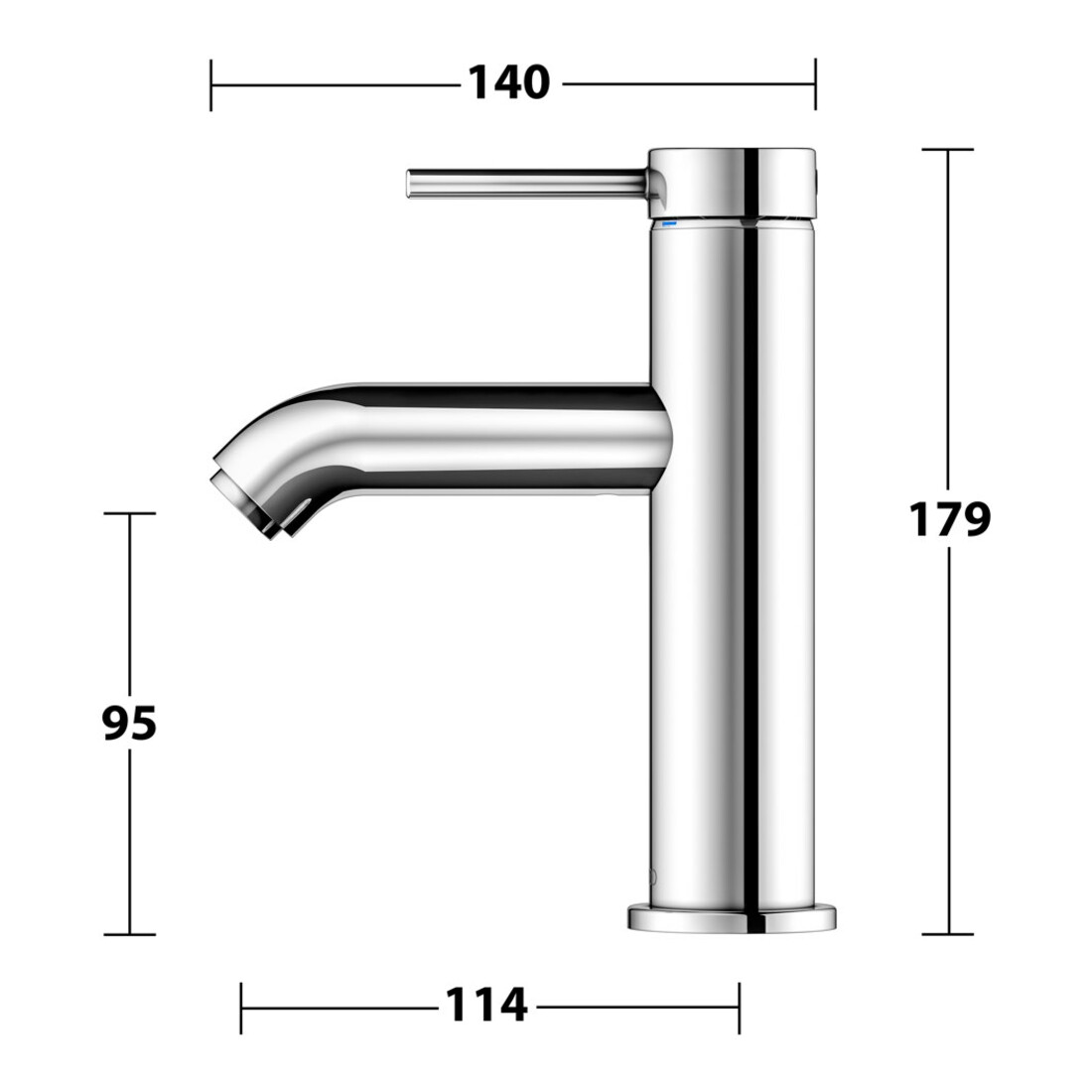 Keuco Mitigeur monocommande pour lavabo 100 IXMO 59502 sans vidage, rosace chromée droite/gauche
