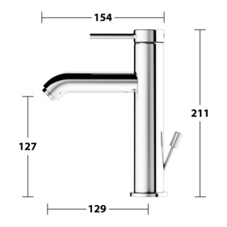 Keuco Mitigeur monocommande pour lavabo 130 IXMO Soft A 129mm, m ALG, rosé rond, chromé