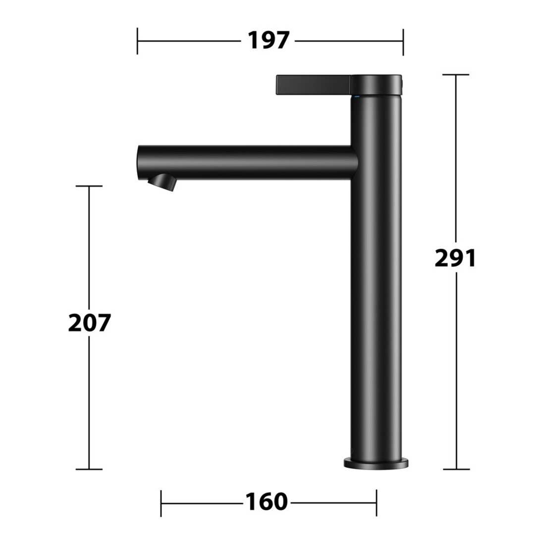 Keuco Mitigeur monocommande pour lavabo 210 IXMO 59510 Pure, rosace r/d noir