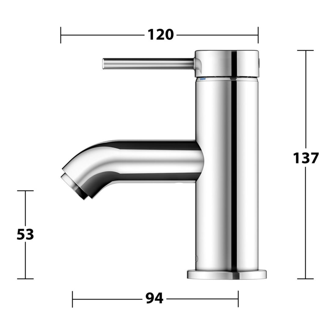 Keuco Mitigeur monocommande pour lavabo 60 IXMO 59504 sans vidage, chrome brillant