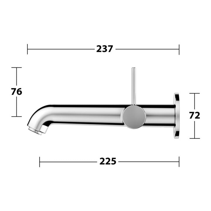 Keuco Mitigeur monocommande pour lavabo encastré UP IXMO 59516 Mural/sortie ronde 225 mm/chromé doux