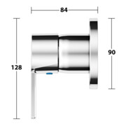 Keuco Plan blue Kit de montage mitigeur monotrou encastré, rond, chromé