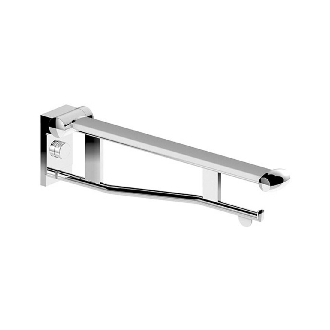 Keuco Plan Care Barre d'appui WC rabattable 700 mm, alu argenté anodisé/noir