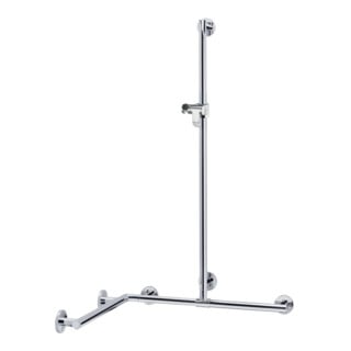 Keuco Plan Care Barre de douche avec support, droite/gauche, 797x797x1263mm, chromé