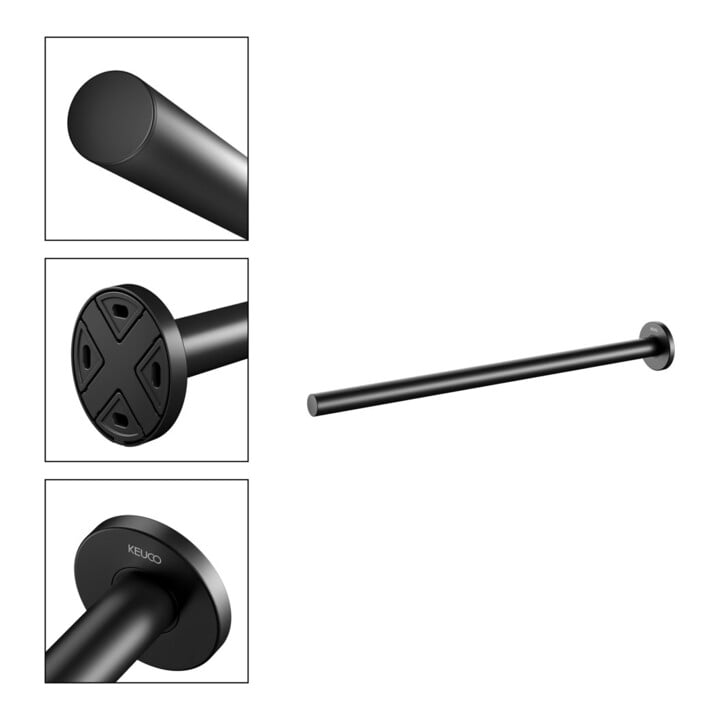 Keuco Plan Porte-serviettes 1 pce, 450 mm, fixe, noir