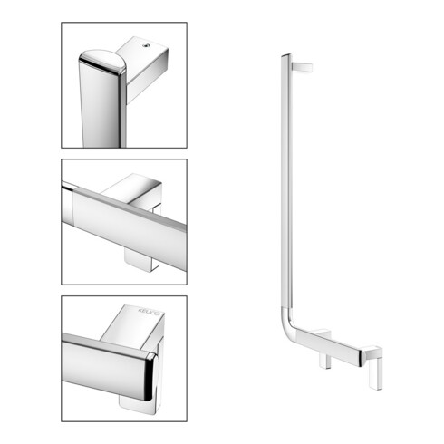 Keuco Poignée d’angle AXESS 90°, gauche, 381x851 mm, alu argenté anodisé/vc