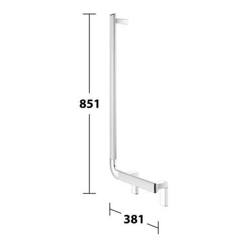 Keuco Poignée d’angle AXESS 90°, gauche, 381x851 mm, alu argenté anodisé/vc