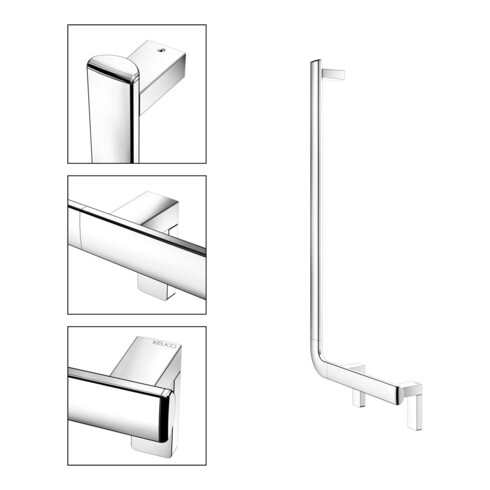 Keuco Poignée d'angle AXESS 90°, gauche, 381x851mm, chromé