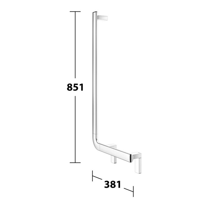 Keuco Poignée d'angle AXESS 90°, gauche, 381x851mm, chromé