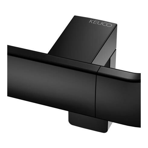Keuco Poignée d'angle AXESS 90°, gauche, chromée, 381x851mm, noir mat