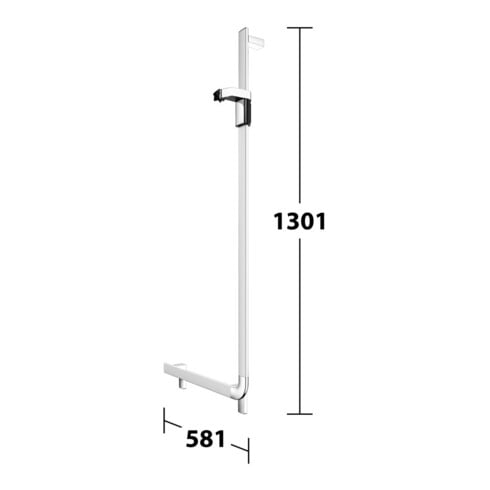 Keuco Poignée d'angle AXESS AL si-el/vc, 90°, avec barre de douche, version droite