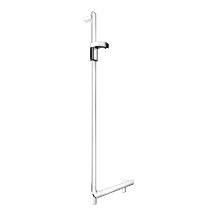 Keuco Poignée d'angle AXESS chromée, 90°, avec barre de douche, version gauche
