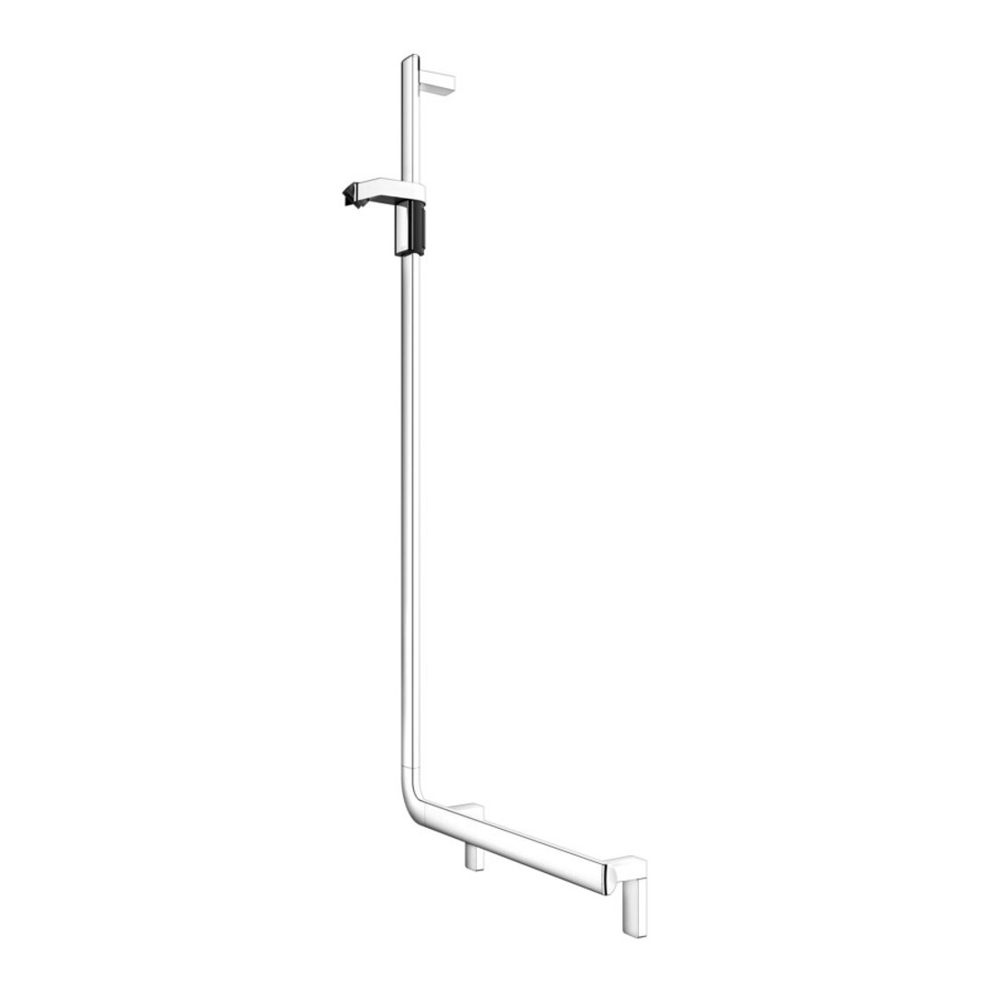 Keuco Poignée d'angle AXESS chromée, 90°, avec barre de douche, version gauche