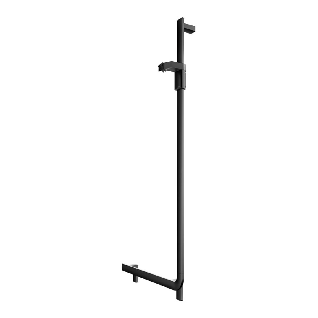 Keuco Poignée d'angle AXESS noir mat, 90°, avec barre de douche, version droite