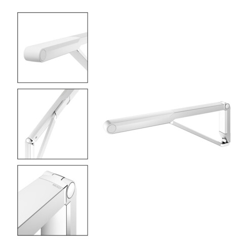 Keuco Poignée d'appui rabattable WC AXESS Aluminium argenté anodisé/blanc, 700 mm