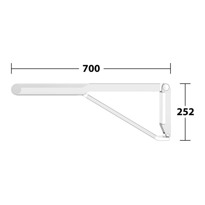 Keuco Poignée d'appui rabattable WC AXESS Aluminium argenté anodisé/blanc, 700 mm