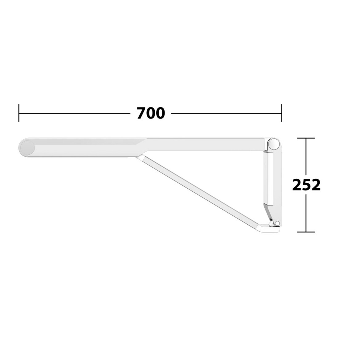 Keuco Poignée d'appui rabattable WC AXESS Aluminium argenté anodisé/blanc, 700 mm