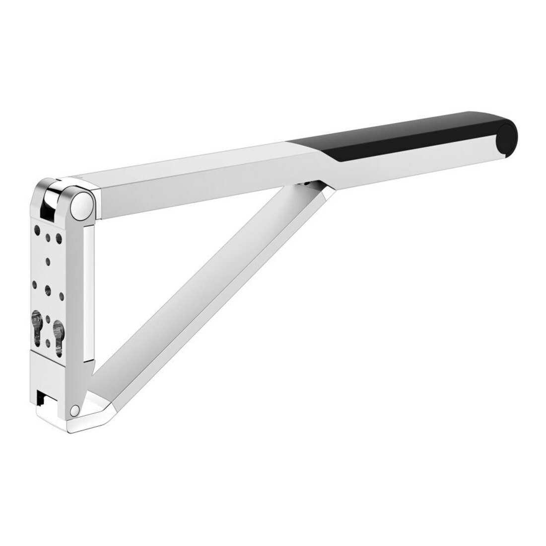 Keuco Poignée d'appui rabattable WC AXESS Aluminium argenté anodisé/noir, 700 mm
