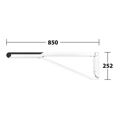 Keuco Poignée d'appui rabattable WC AXESS chromé/noir, 850 mm