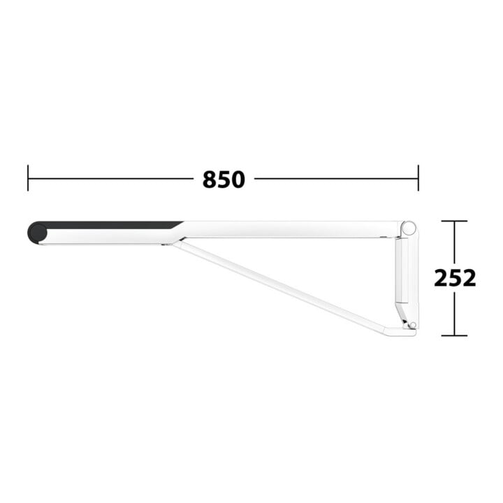 Keuco Poignée d'appui rabattable WC AXESS chromé/noir, 850 mm