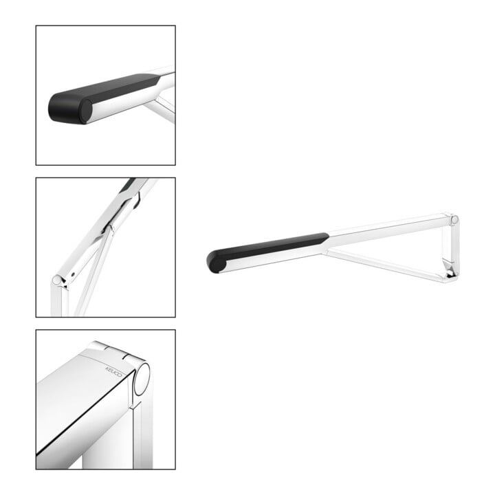 Keuco Poignée d'appui rabattable WC AXESS chromé/noir, 850 mm