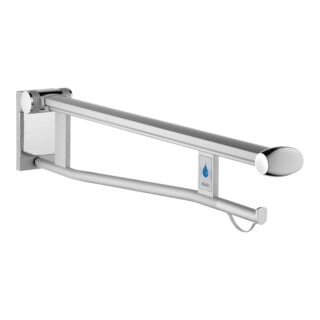 Keuco Poignée d'appui rabattable WC Plan Care 700 mm, droite, chromé/blanc
