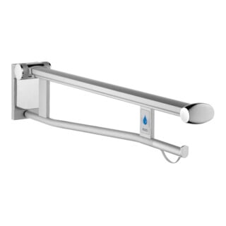 Keuco Poignée d'appui rabattable WC Plan Care 700 mm, gauche, chromé/gris clair