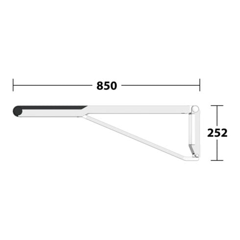 Keuco Poignée d'appui WC rabattable AXESS Aluminium argenté anodisé/noir, 850 mm
