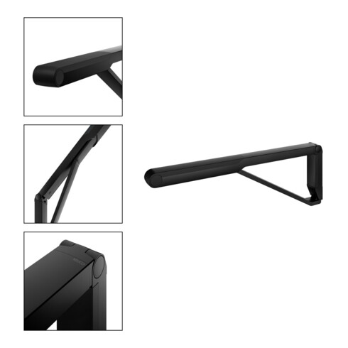 Keuco Poignée d'appui WC rabattable AXESS noir mat/noir, 700 mm