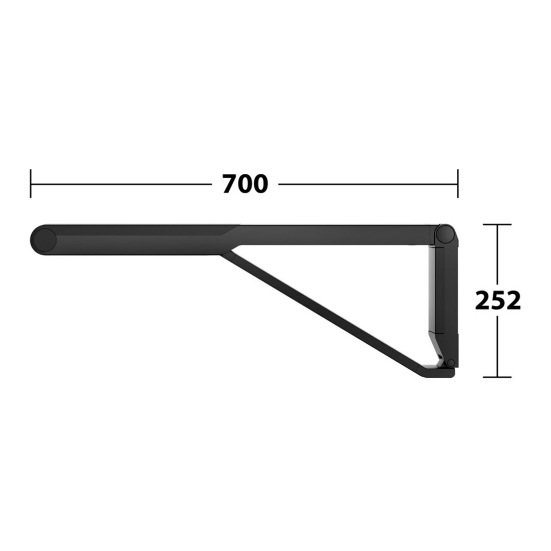 Keuco Poignée d'appui WC rabattable AXESS noir mat/noir, 700 mm