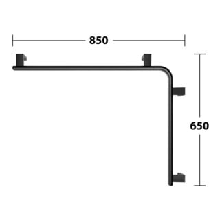 Keuco Poignée de douche/baignoire AXESS 850x650mm, noir mat
