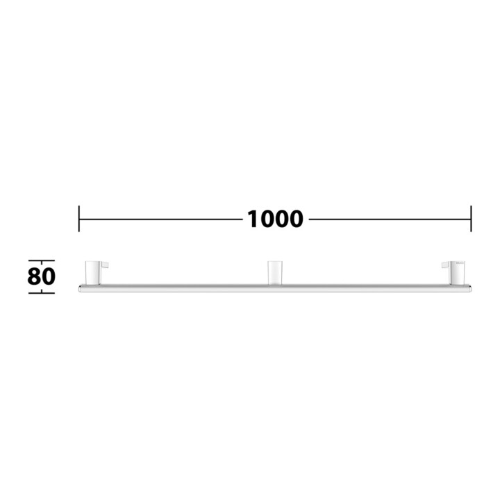 Keuco Poignée de maintien AXESS 1000 mm, aluminium argenté anodisé/chromé