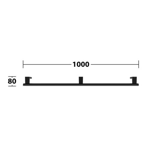 Keuco Poignée de maintien AXESS 1000 mm, noir mat