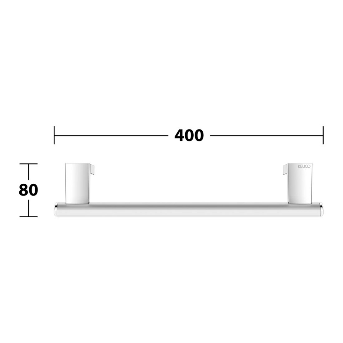 Keuco Poignée de maintien AXESS 400 mm, aluminium argenté anodisé/chromé
