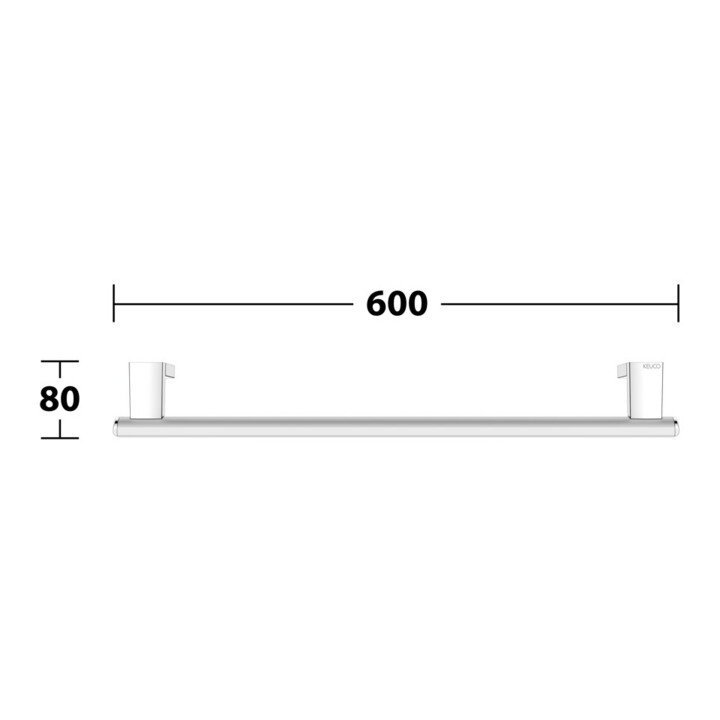 Keuco Poignée de maintien AXESS 600 mm, aluminium argenté anodisé/chromé