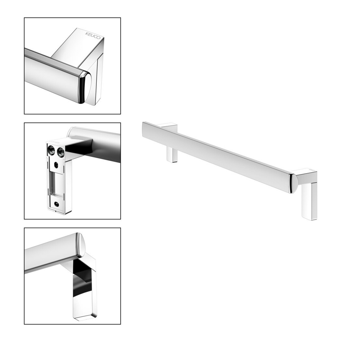 Keuco Poignée de maintien AXESS 700 mm, aluminium argenté anodisé/chromé