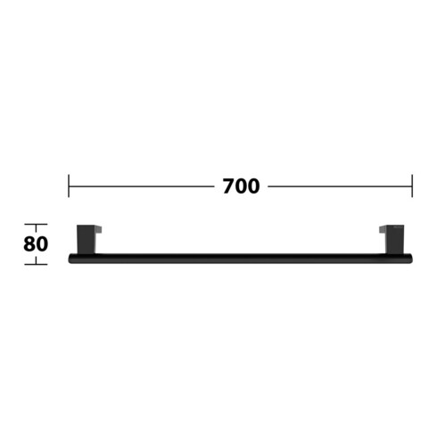 Keuco Poignée de maintien AXESS 700 mm, noir mat