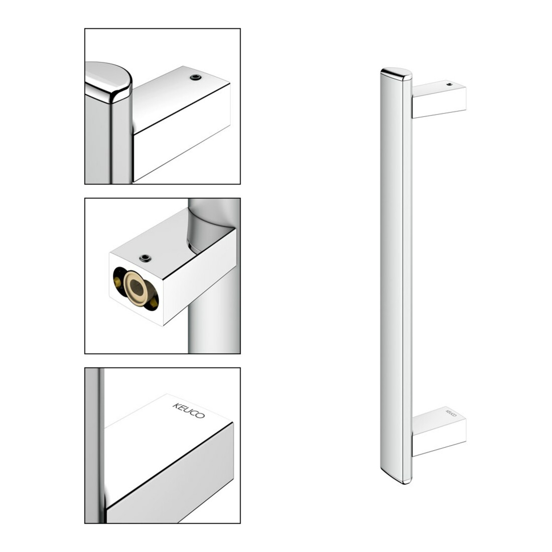 Keuco Poignée de maintien AXESS verticale, 400 mm, alu argenté anodisé/vc